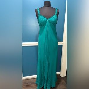 BCBG Chiffon green maxi gown